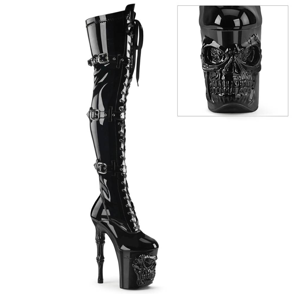 Pleaser - RAPTURE3028 Plattform Overknee Stiefel - Schwarz